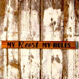 Distressed Rustic Farmhouse My Roost My Rules Kitchen Wood Plaque